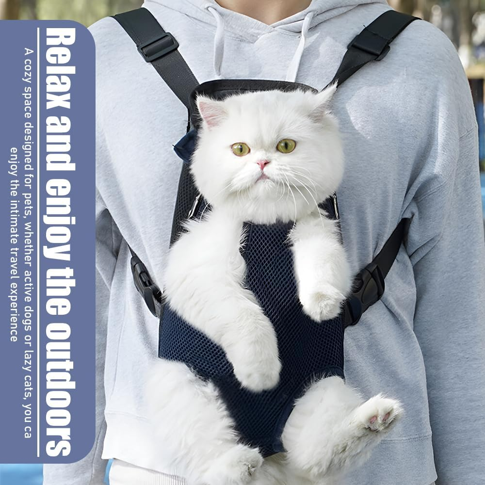 Pet Carrier Backpack, Breathable Mesh Fabric Drawstring, Dog Harness with Adjustable Shoulder Straps, Convenient to Carry, Outdoors, Walking, Travel, Outings, Pet Supplies, L image number 1