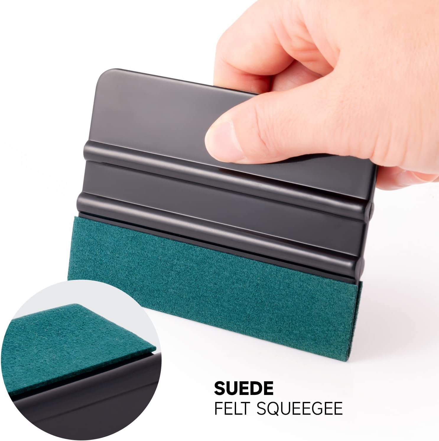 FOSHIO 3Pack Black 4Inch Automotive Felt Squeegee for Auto Vinyl Wrap Window Tint Tool Wallpaper Tool image number 1