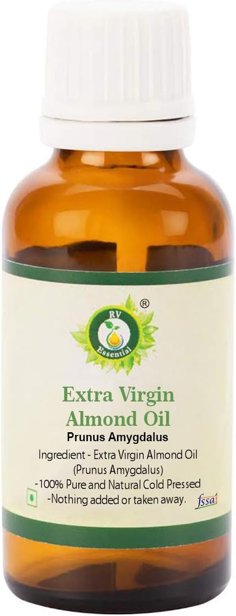 Extra Virgin Almond Oil | Prunus Amygdalus | Moisturizes Skin | 100% Pure Natural | Cold Pressed | 5Ml | 0.169Oz by R V Essential