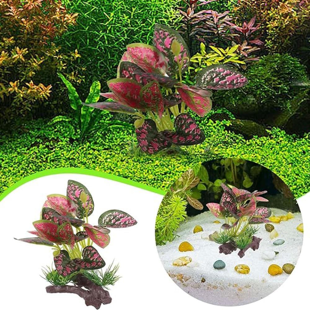 2 PCS NUZAMAS Plastic Aquarium Plants Artificial Plant Fish Tank Ornaments Sunken Wood Decorations Water Plants Wood Decorate Fake Aquatic Plants Fish Tank Decorations image number 4