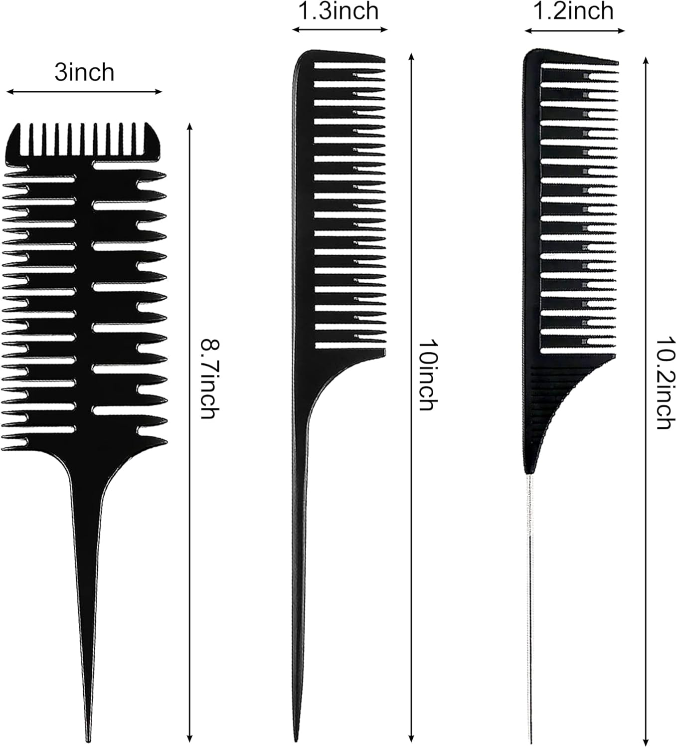 Professional Hair Combs for Women Styling Hair Combs Plastic Weaving Combs for Highlighting