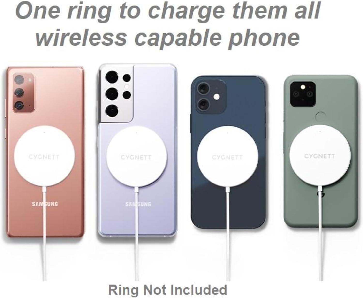 Cygnett 15W Magnetic Wireless Charging Cable, White, 1.2 Meter image number 2