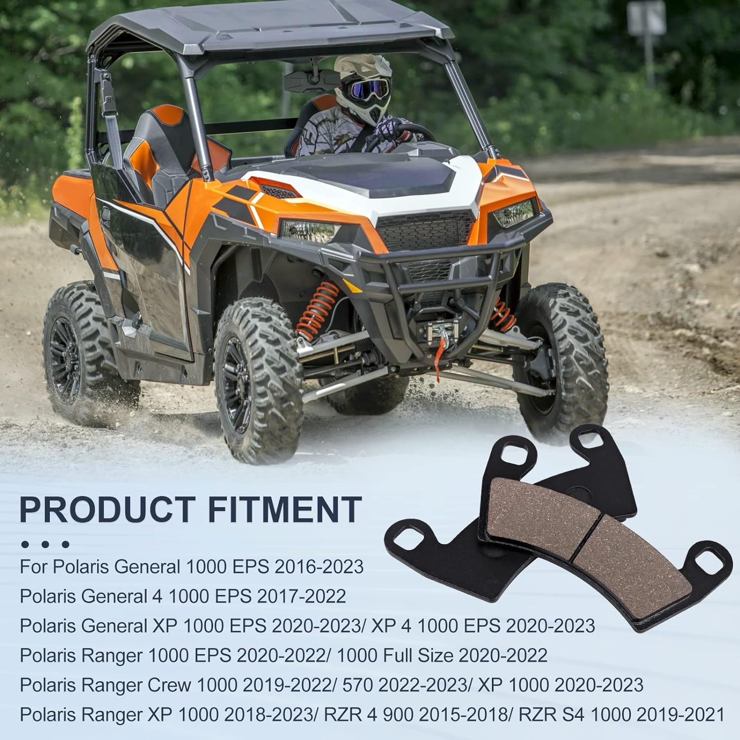 Front&Rear Brake Pads for Polaris Ranger XP 1000 2018-2023 General 1000 EPS 2016-2020 Ranger Crew XP 1000 2019-2020 image number 6