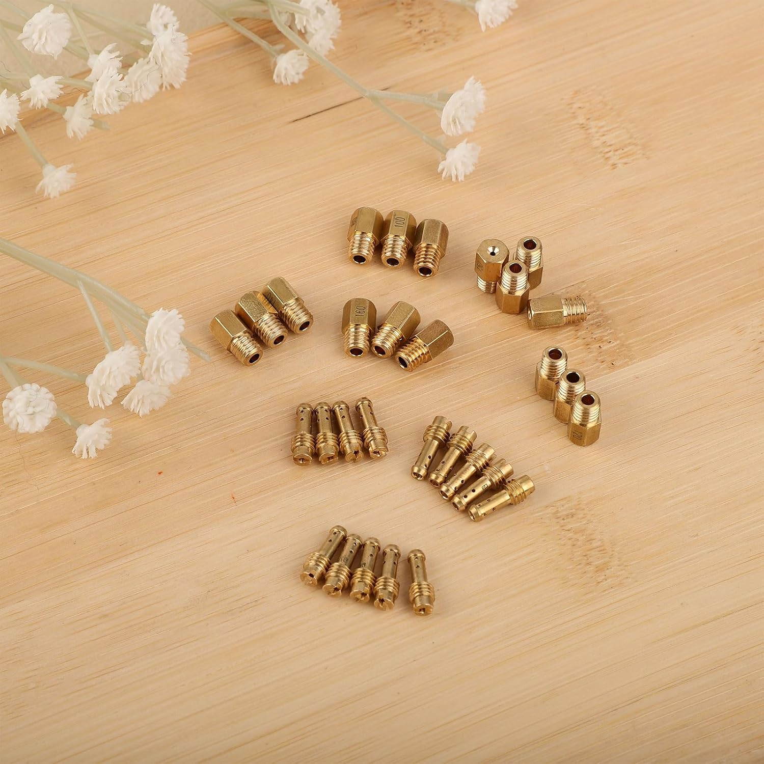 Carburetor Jet Kit, 30Pcs Main Jet Kit Secondary Slow Pilot Jet Accessories for Mikuni Carburetors Big Hex VM4/042 and VM22/210 Sets image number 6