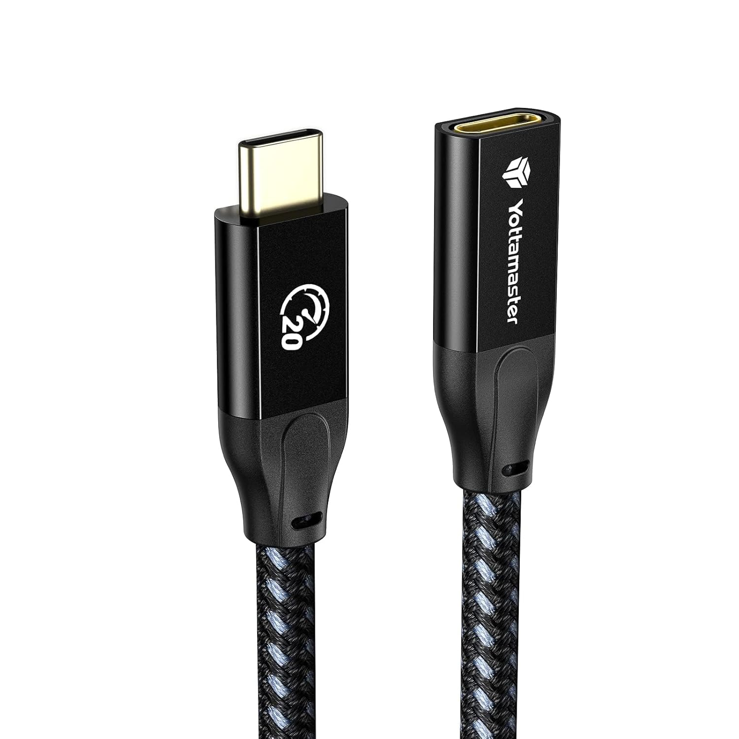 USB C Extension Cable[20Gbps, 100W], Yottamaster USB3.2X2 Male to Female Extended Adapter PD 100W 4K@60Hz Cotton Braided Extender Compatible with Macbook, Laptops, Display/Monitors [1M/3.3Ft] image number 3