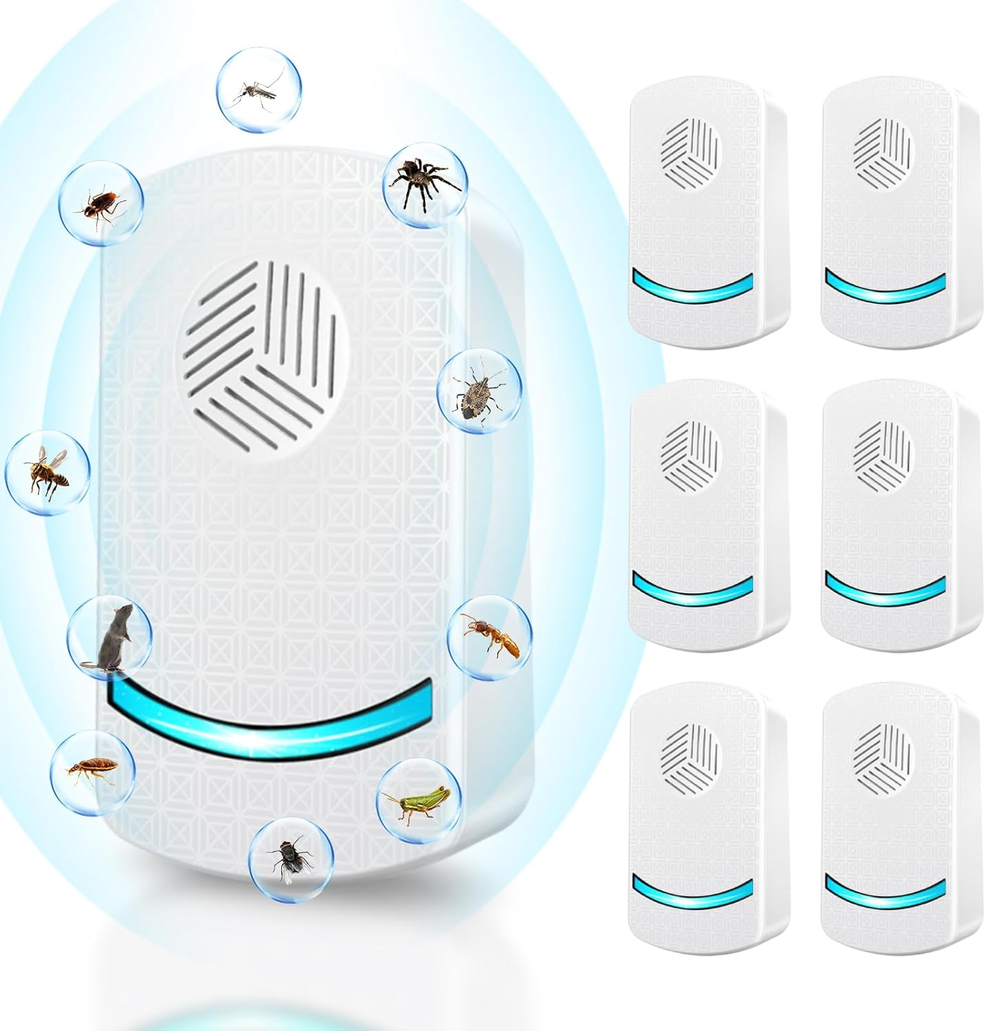 6 Packs Ultrasonic Pest Repeller, Rodent Repellent Ultrasonic, Pest Repellent Ultrasonic Plug in for Insect Roaches Ant Bugs Spider Mouse for House Kitchen Garage Warehouse image number 3