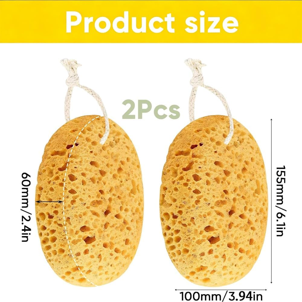 Body Bath Sponge for Adults, 2Pcs Large Shower Sponge for Women Men, Soft Honeycomb Natural Spon-Ge, Exfoliating Deep Cleaning Bathroom Bathing Body Sponges for Sensitive Skin image number 6