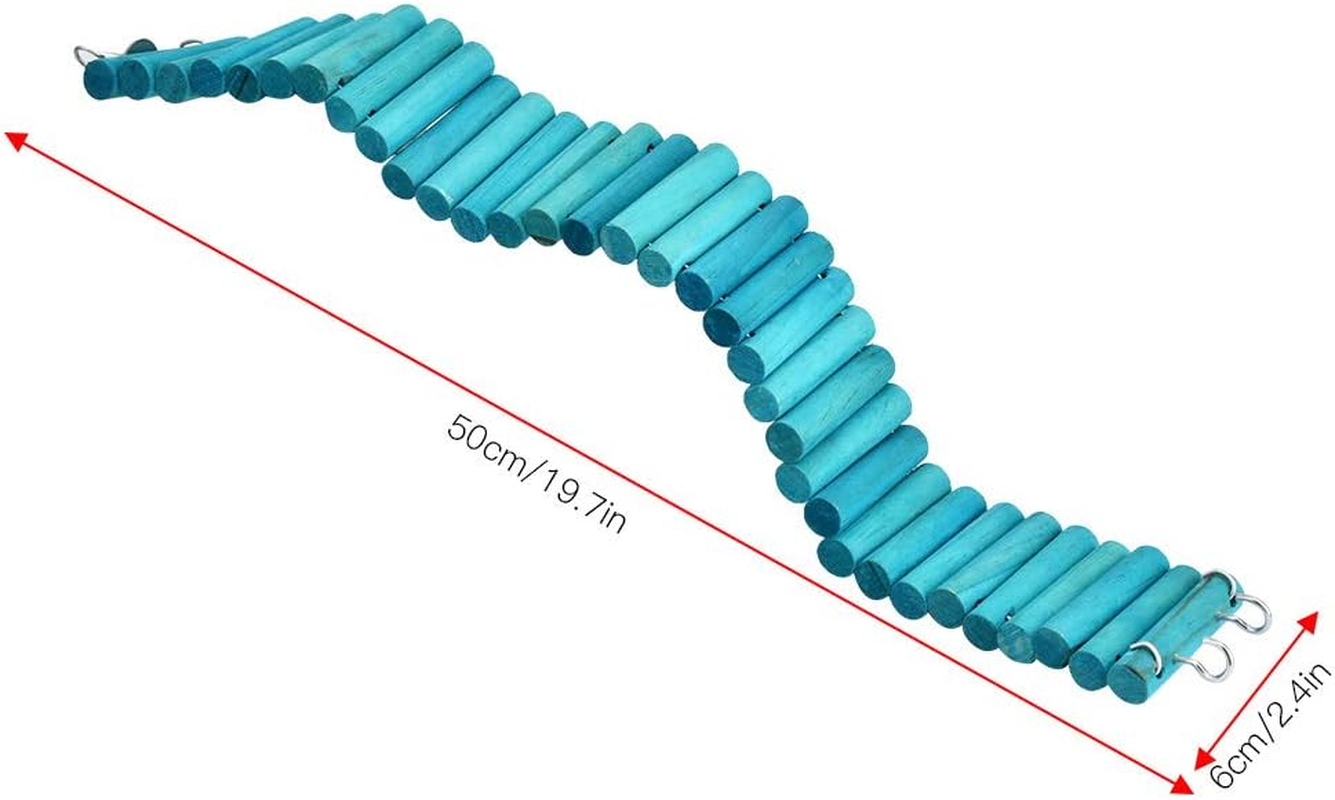 Pet Hamster Parrots Climbing Soft Ladder Suspension Bridge Birds Toy for Small Pets, 2.4 X 19.7Inch image number 4