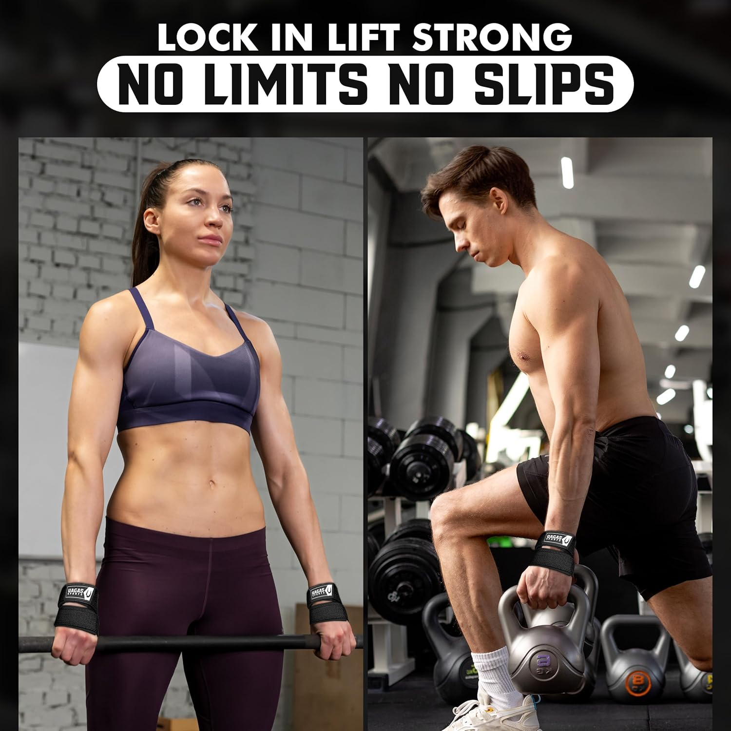 Figure 8 Lifting Straps &ndash;Padded Cuff &ndash; Weight Lifting Straps for Extra Grip &ndash; Premium Nylon Deadlift Straps &ndash; Wrist Support for Training Workout Weightlifting - Hand Bar Grip