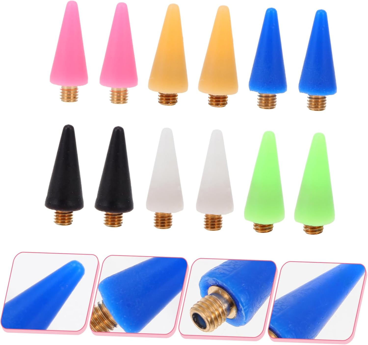 12Pcs Nail Rhinestone Picker Replacement Wax Tips Multi-Color Nail Dotting Pen Heads Manicure Tool for Precise Art Decoration and False Application image number 2