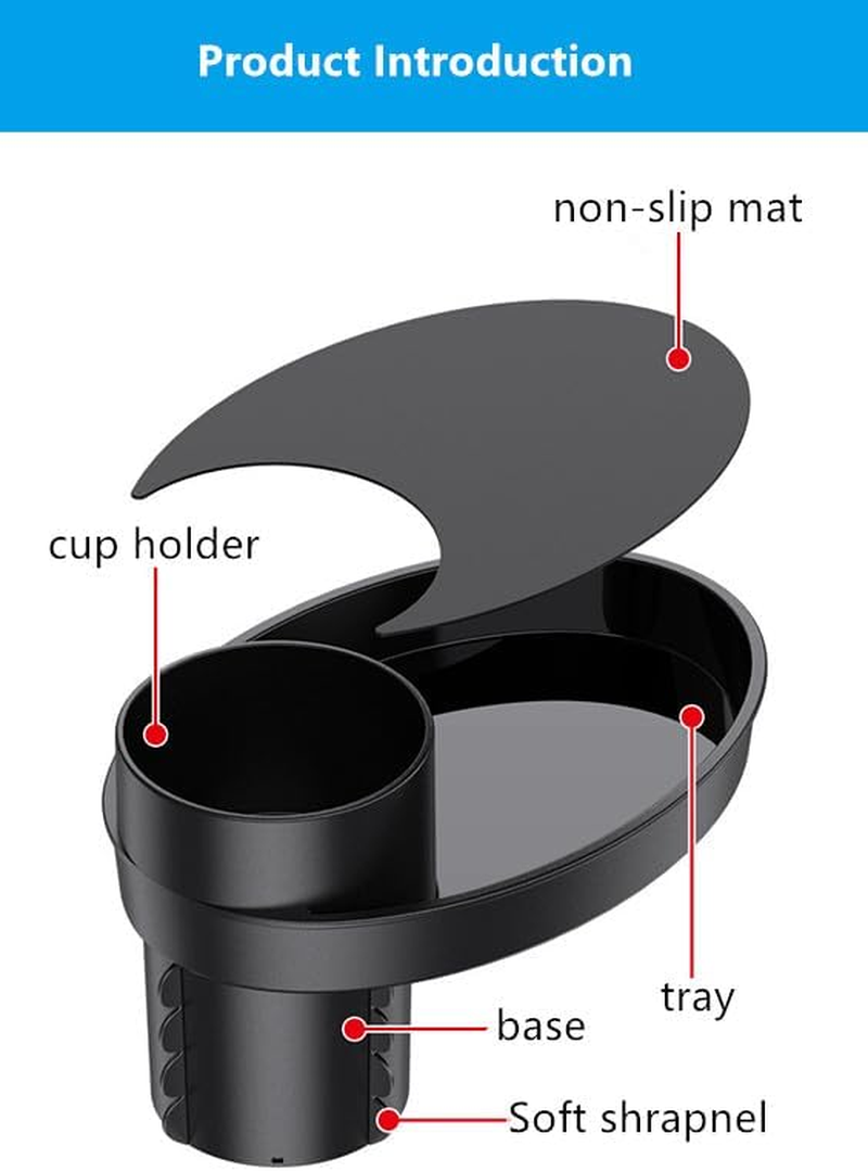 Complete Oval Travel Tray - Expands Cup Holder, Rotates Cup & Tray for Most Seats image number 4