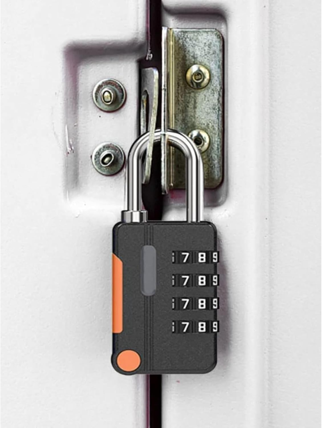 2 Pack 4 Digit Combination Lock Set &ndash; Small Waterproof Padlocks for School, Gym, Sports Lockers, Fences, Toolboxes, Gates, Cases, Hasp Storage (Black) image number 4