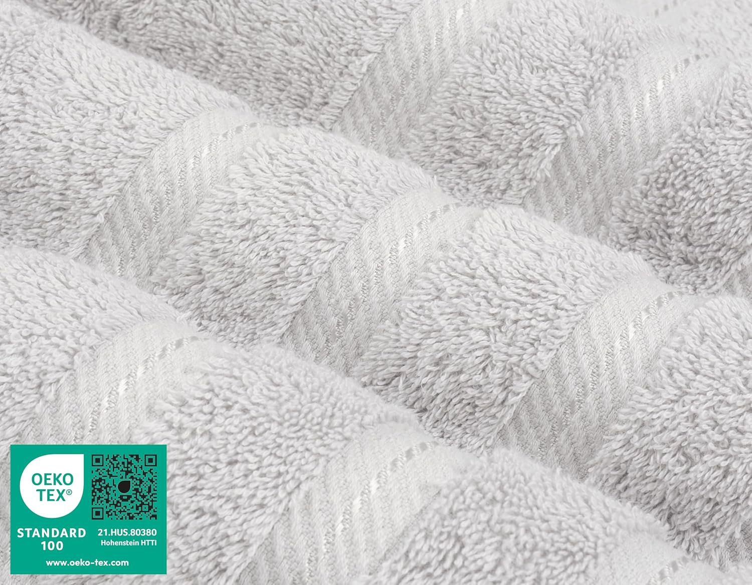 American Soft Linen Luxury 6 Piece Towel Set, 2 Bath Towels 2 Hand Towels 2 Washcloths, 100% Turkish Cotton Towels for Bathroom, Silver Grey Towel Sets image number 3