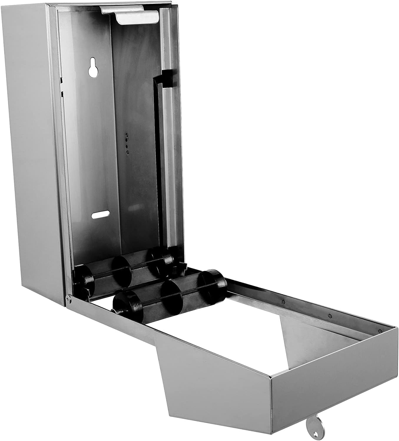 Dual Rolls Toilet Paper Dispenser - Lockable Design - 304 Grade Stainless Steel image number 5