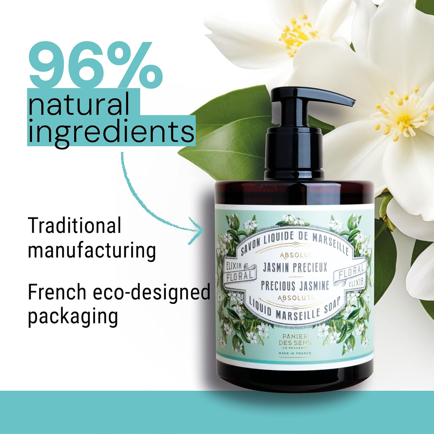 Panier Des Sens Liquid Marseille Soap, Precious Jasmine, 499G image number 5