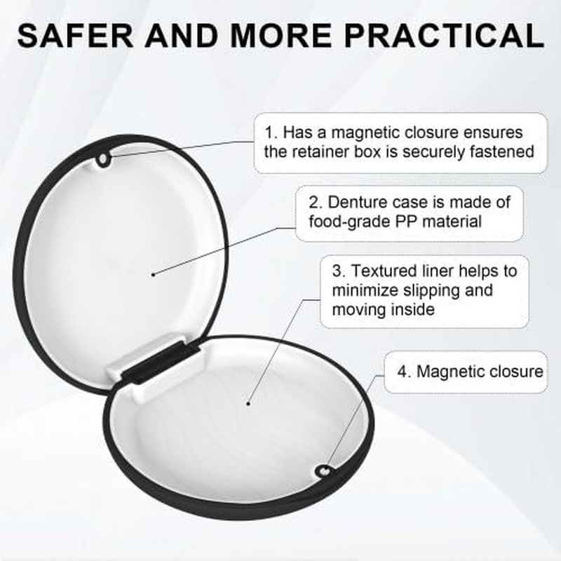 Denture Retainer Box, Premium Orthodontic Denture Box, Slim Dental Case, Aligner and Retainer Case with Magnetic Closure, Compact Mouth Guard Case for Bite Splint & False Teeth image number 5