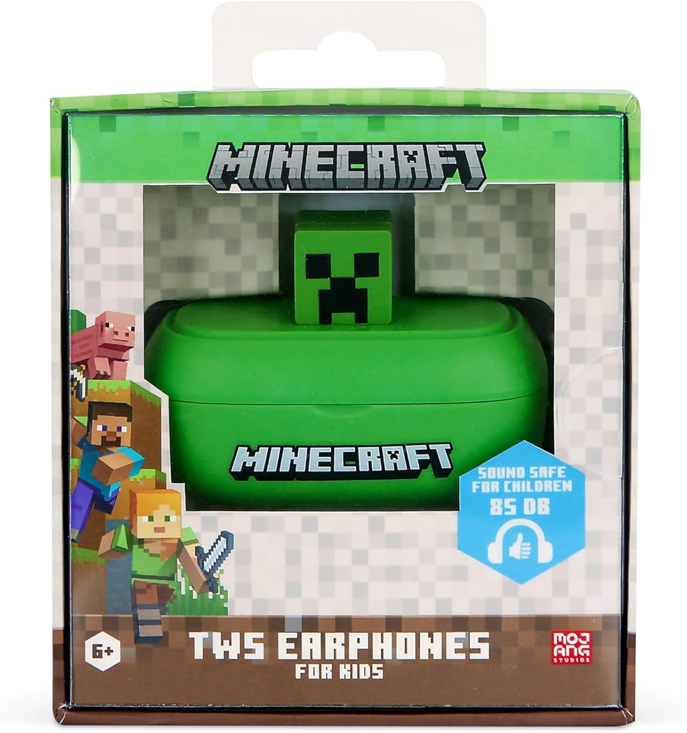 OTL Technologies Minecraft Creeper 3D Collectible TWS Wireless Earbuds with Charging Case for Ages 6+ Green image number 1
