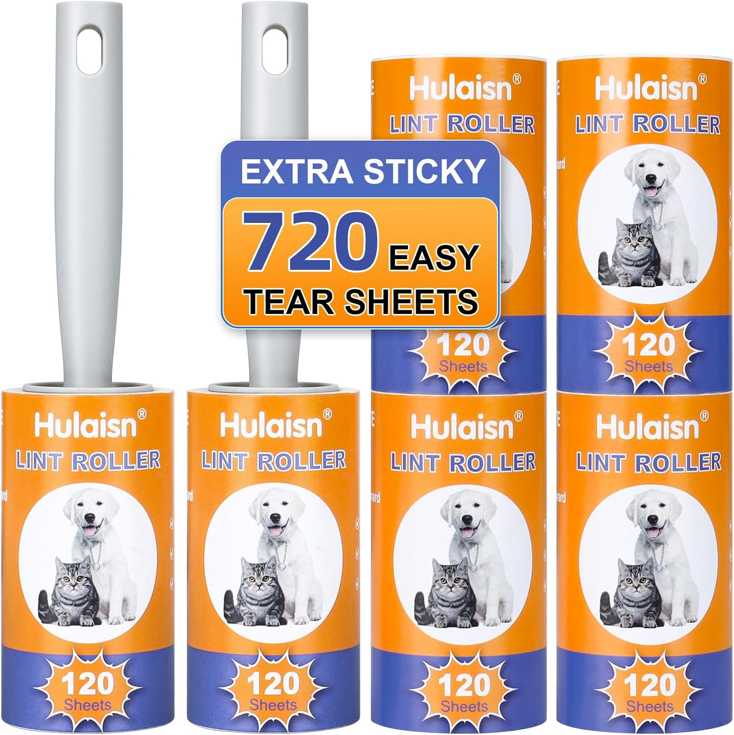 Lint Roller for Pet Hair, Extra Sticky Roller 720 Sheets, Portable Lint Remover, Sticky Lint for Clothes, Couch, Clothes Furniture and Carpet, Dog,Cat, Animal Fur Remover image number 2