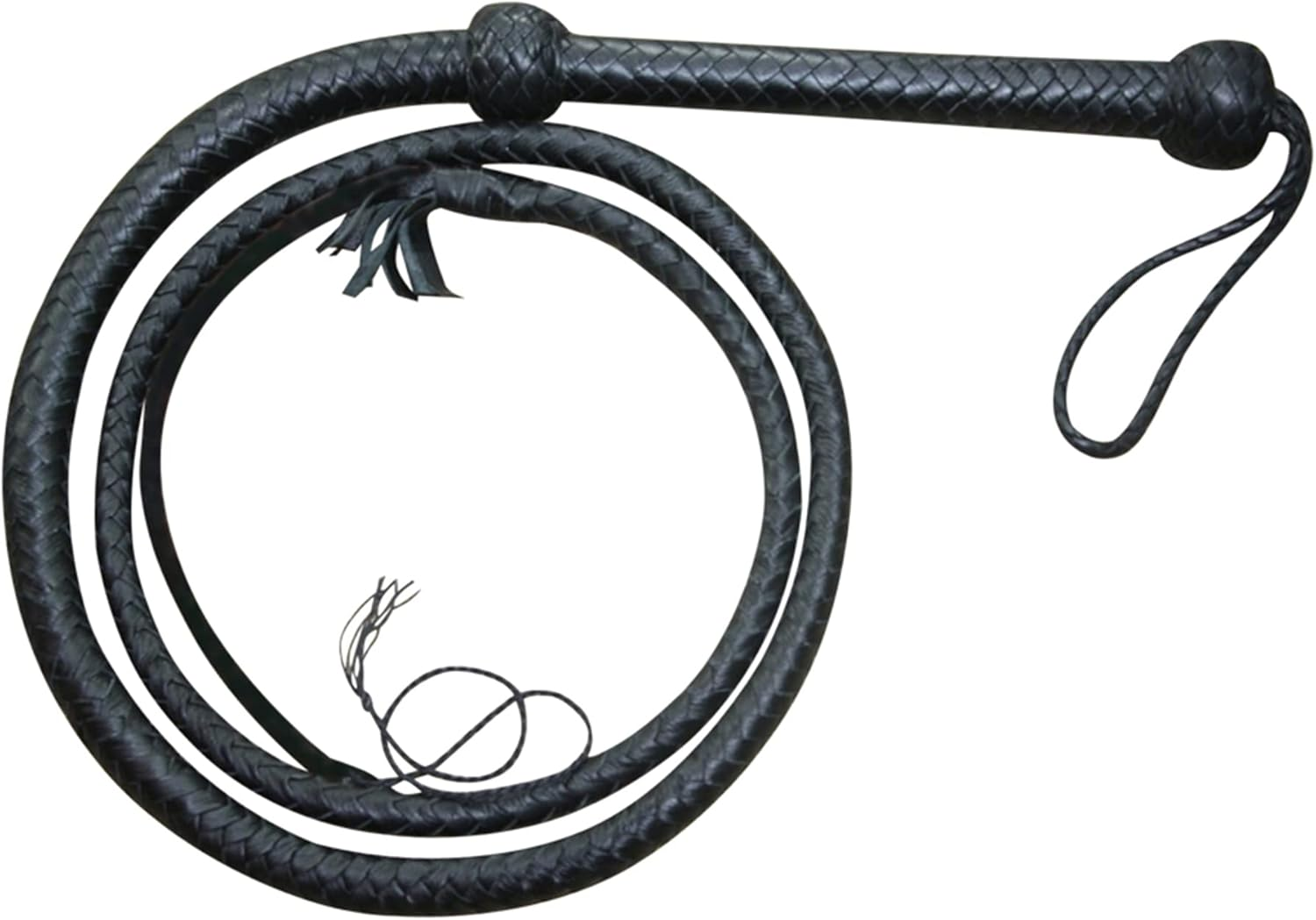 Bullwhip 4Ft Genuine Leather Indiana Jones Style Whip for Equestrian Training & Cracking, Leather Phobia Cowhide Stock Whip