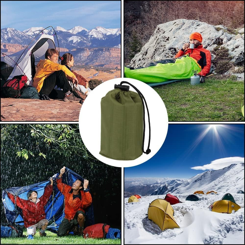 Survival Sleeping Bag, 2Pack Emergency Sleeping Bag Bivvy Bag, Reusable Portable Emergency Rescue Blanket Lightweight Waterproof Thermal Bivy Sack with 2 Whistle for Outdoor Camping image number 2
