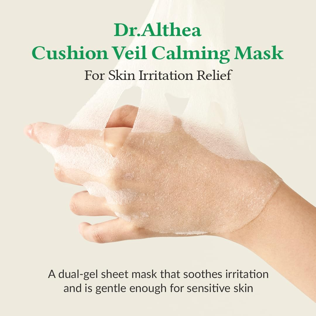 Dr.Althea Cushion Veil Calming Mask | Cooling Mask to Help Reducess Redness | Soothe Irritated Skin with CICA Complex | Vegan Korean Skincare (Pack of 4) image number 5