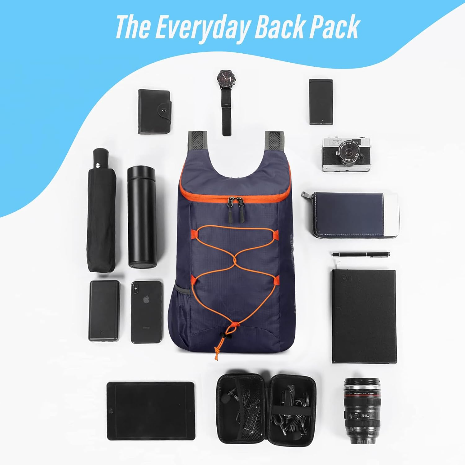 Viiotu 2 Pack Ultralight Backpack Water Resistant Travel Backpack Multifunctional Foldable for Men and Women Camping Hiking Cycling