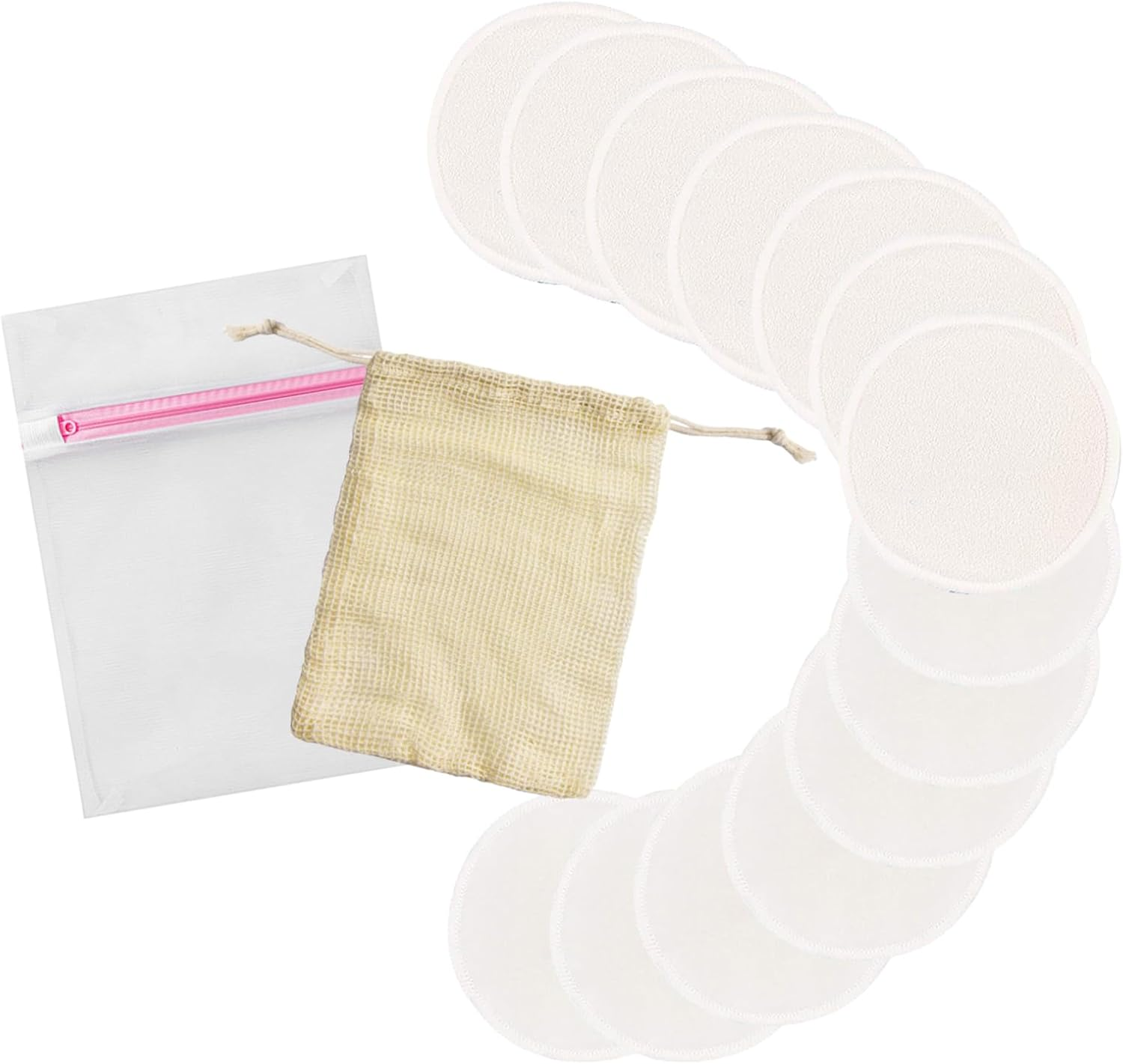 14PCS Organic Bamboo Nursing Pads Reusable Washable Breast Pads with Laundry and Storage Bags Soft Absorbent Hypoallergenic Eco-Friendly Pad for Breastfeeding Postpartum Protection