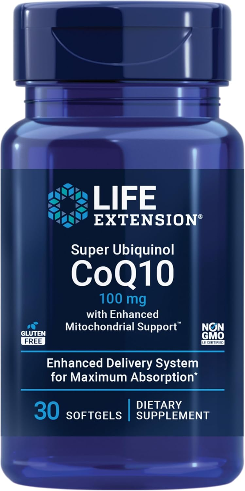 Life Extension Super Ubiquinol Coq10 with Enhanced Mitochondrial Support 100 Mg, 30 Count