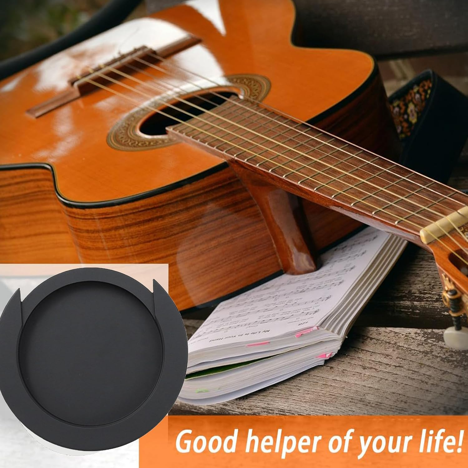 2-Pack Guitar Mute Cover,Professional Rubber Guitar Sound Hole Cover,Acoustic Guitar Sound Hole Cover,Perfect for Night Practice & Noise Control