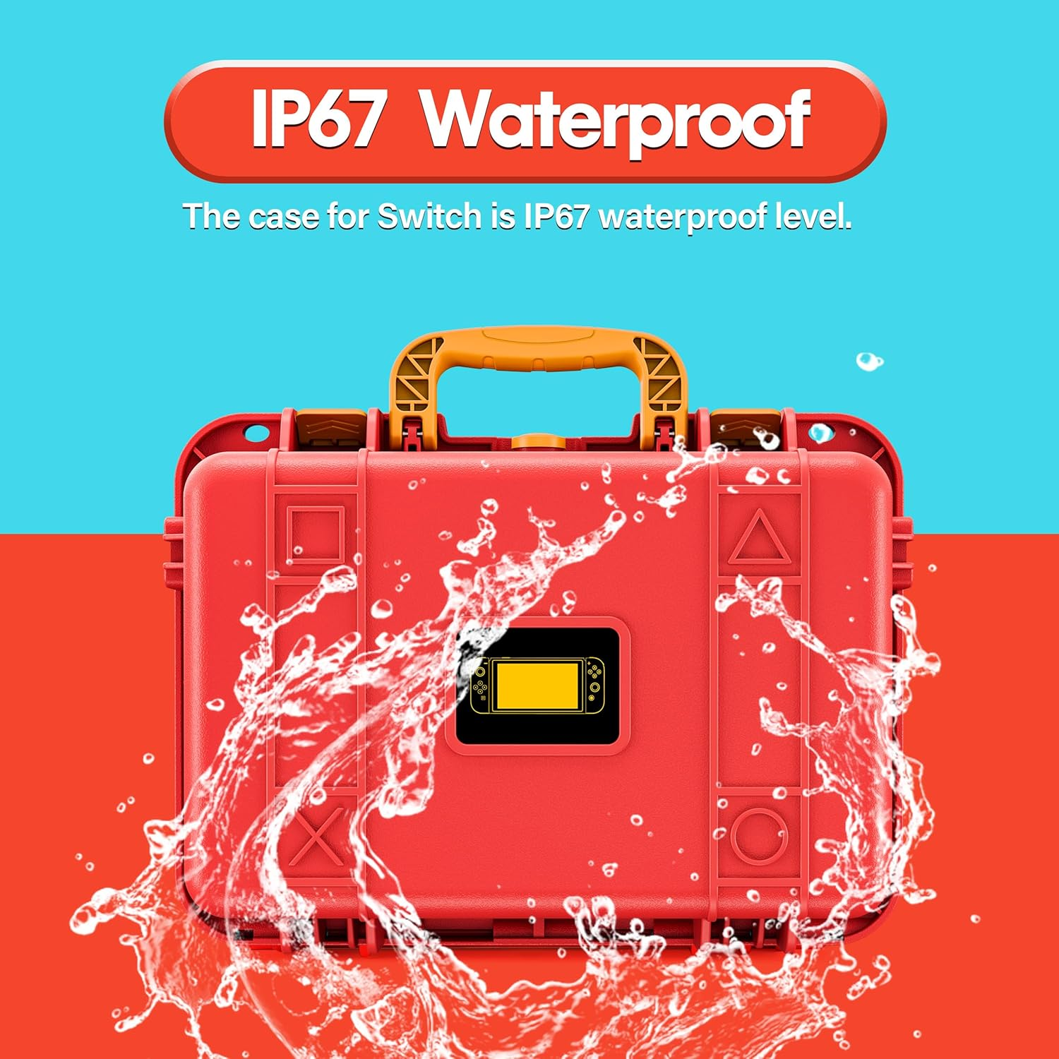 DEVASO Carrying Case for Nintendo Switch Travel Case ,Professional Deluxe Waterproof Case Soft Lining Hard Case for Nintendo Switch Console Pro Controller & Accessories (Red&Blue) image number 5