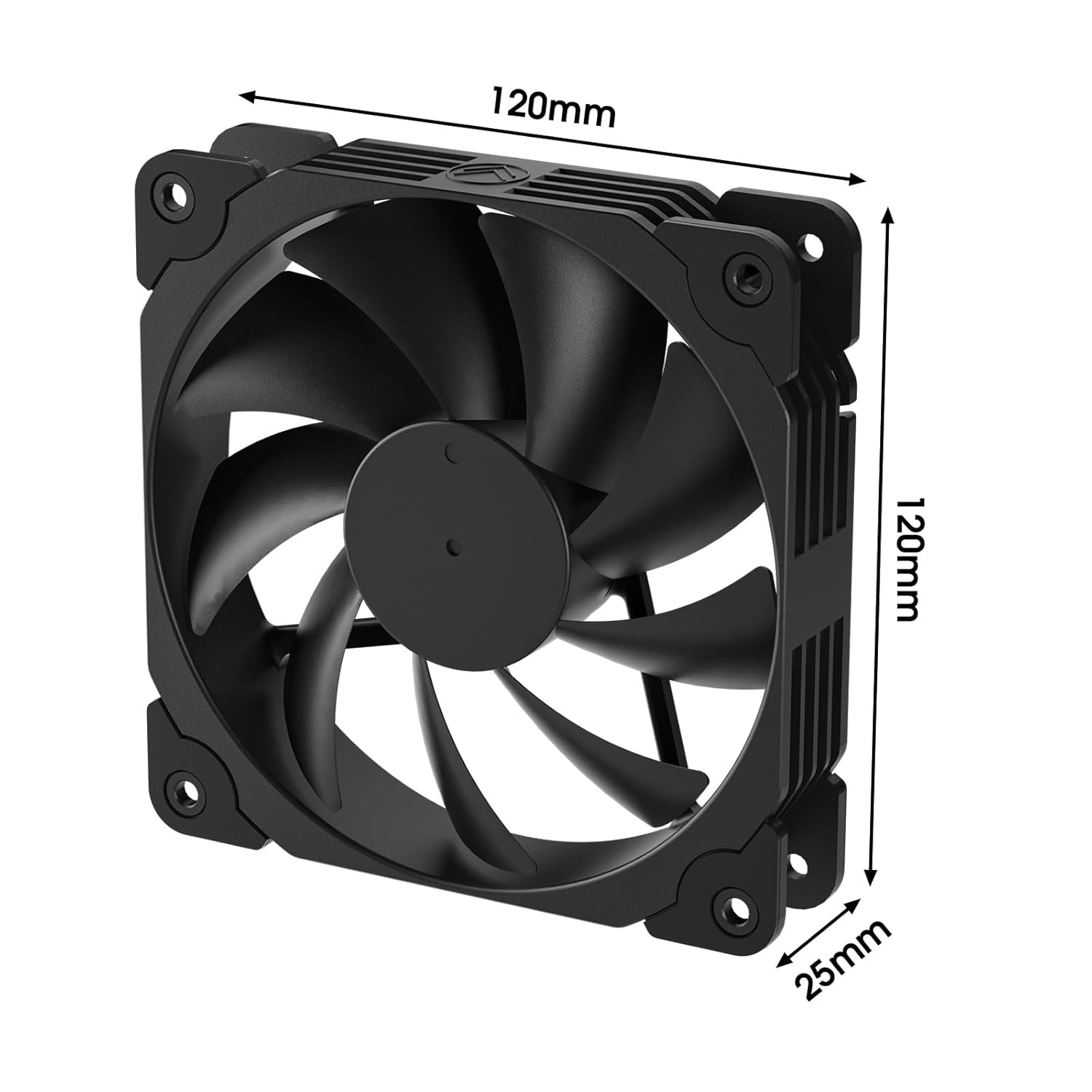 Vetroo 3 Pack Black 120Mm PC Case Fans High Airflow Low-Noise High Performance Fan Speed at 1200 RPM 12V 3PIN Connector Compatible with Desktop Computer Case image number 5