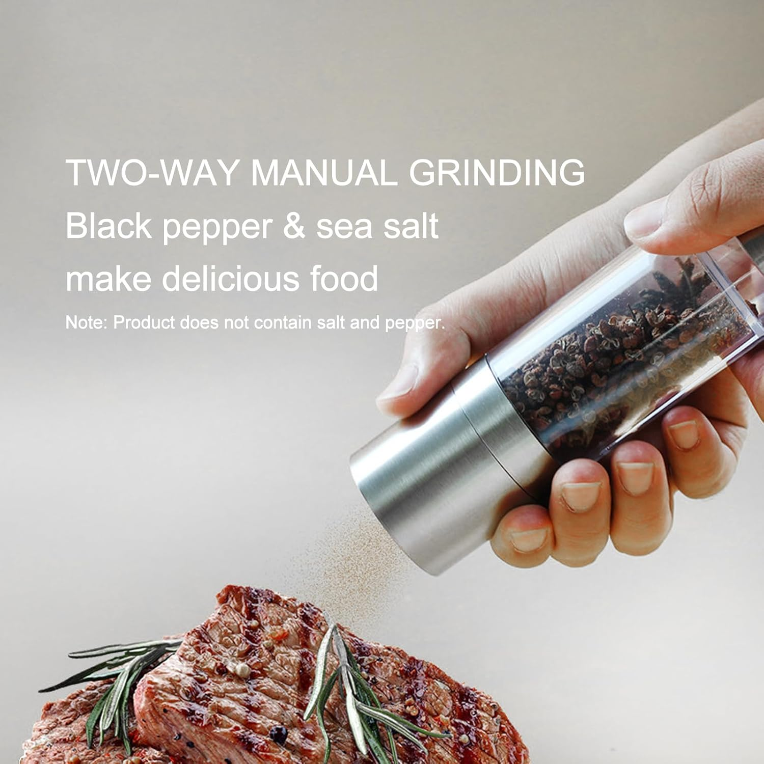 Salt and Pepper Grinder 2 in 1 - Two-Way Salt and Pepper Mill with Adjustable Coarseness - Coffee Grinder for Home and Outdoor Coarse and Fine Manual Grinders image number 6