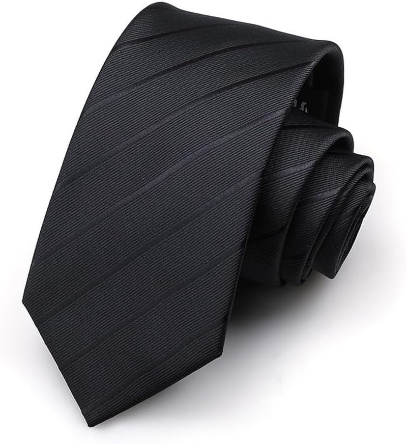 Men'S Ties Solid Color 8CM Necktie Plain Classic Striped Formal Business Wedding Party Ties for Men