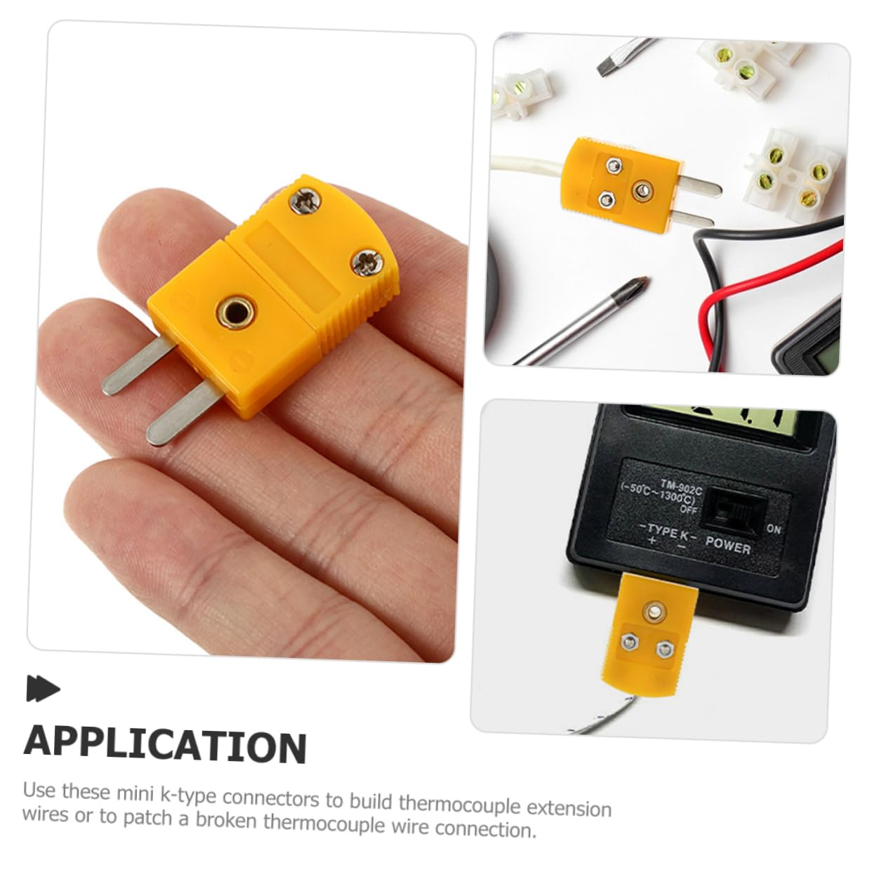 GLEAVI 3Sets K Type Thermocouple Wire Connector Thermocouple Plug Plastic Adaptor Multi Plug Adaptor High Precision image number 5