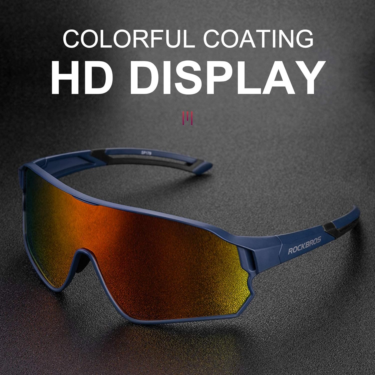 ROCKBROS Polarized Sports Sunglasses HD Glasses Neon Lens UV400 TR90 Frame Cycling Fishing Running Climbing for Women Man image number 1