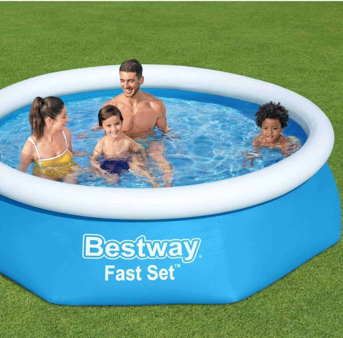 Bestway Fast Set Above-Ground Pool without Pump, Diameter 244 X 61 Cm, Blue, Round image number 3