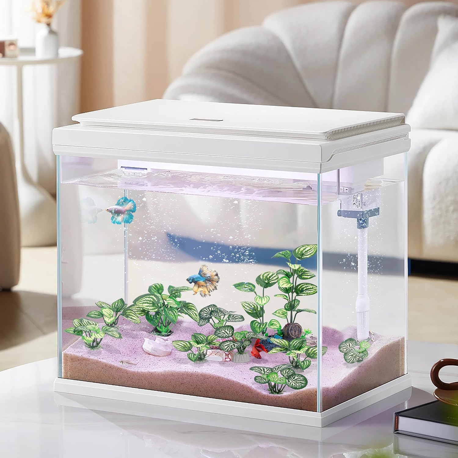 Mylifeunit Betta Fish Tank Decor, 10 Pack Silk Aquarium Plants for Aquarium Decoration and Fish Tank Decor image number 6