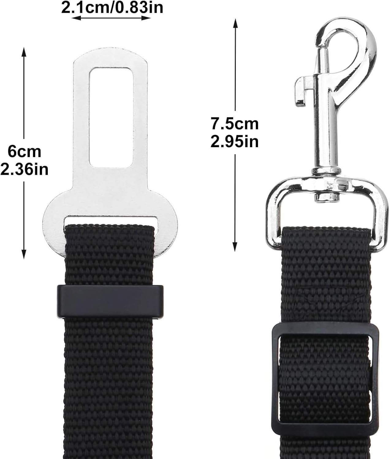 2 Packs Pet Car Seat Belt, Adjustable Length Vehicle Seatbelt Harness Elastic Durable Carseat Clip Buckle Leash, Pet Safe Accessories for Dogs and Cats image number 2