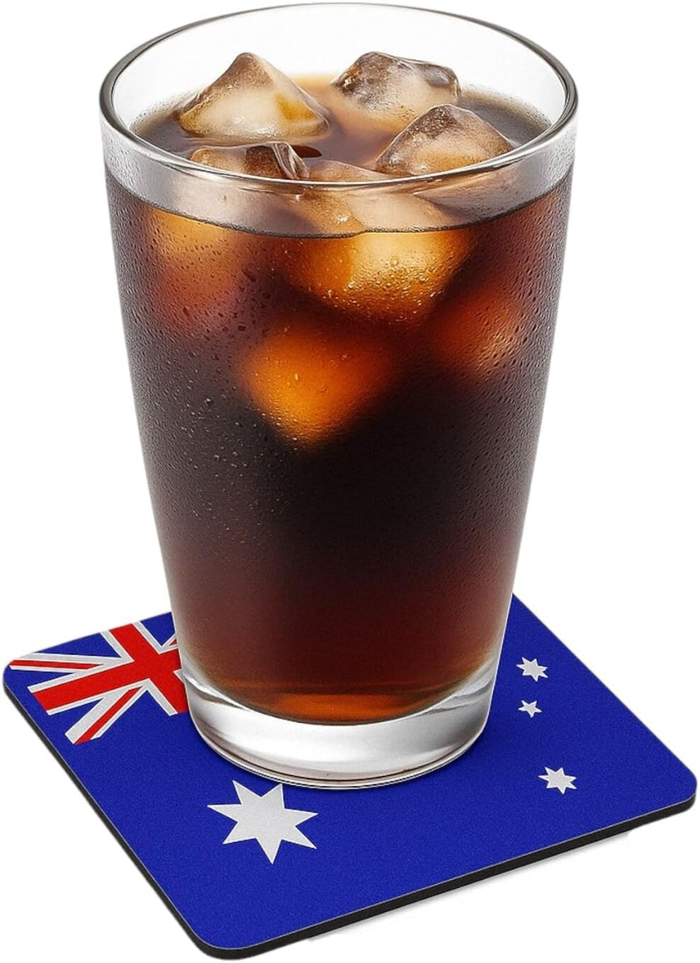 Australian Flag Coasters 9.5Cm &ndash; Square Drink Coaster Set for Tea Coffee Bar | 6, 18 or 36 Pack &ndash; Glossy Patriotic Design, Aussie Home Decor Gift (6, One Size) image number 2