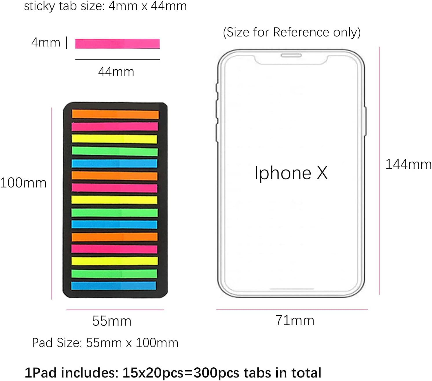 Transparent Sticky Tabs, Thin Index Highlighter Strips Tape, Annotation Page Markers, Scores-Marks, Book Marking Sticker for Office School Supplies (10 Pads X 300Pcs) image number 5