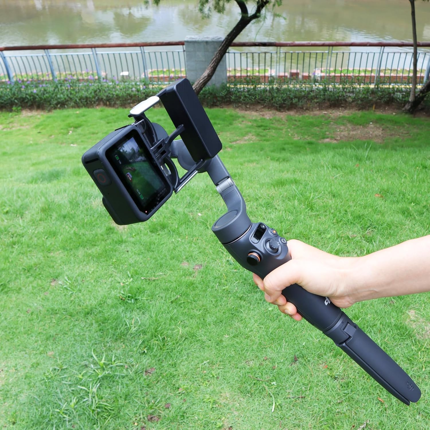 Levigo Gimbal Adapter Mount Action Camera Bracket Compatible with DJI OSMO 6/5/4/3, Adapt for DJI Action 4, for Gopro Series Sport Camera image number 6