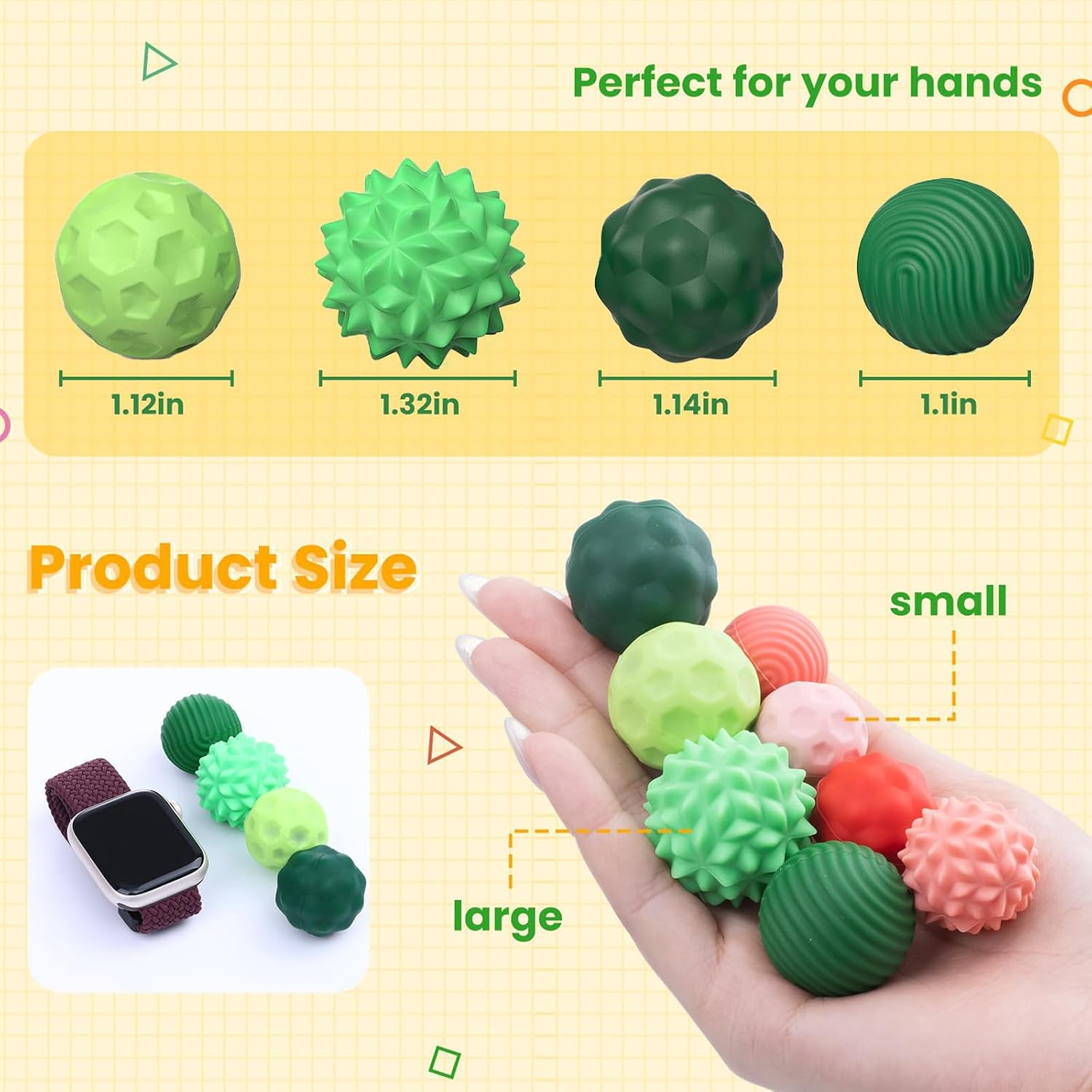 Silicone Magnetic Balls Fidget Toys for Adults & Teens, 8PCS Stress Relief Sensory Toys for Autism ADHD Anxiety, Fun Textures Gadgets, Office Desk Toy, Stocking Stuffers for Women Men Teen Gift, Large