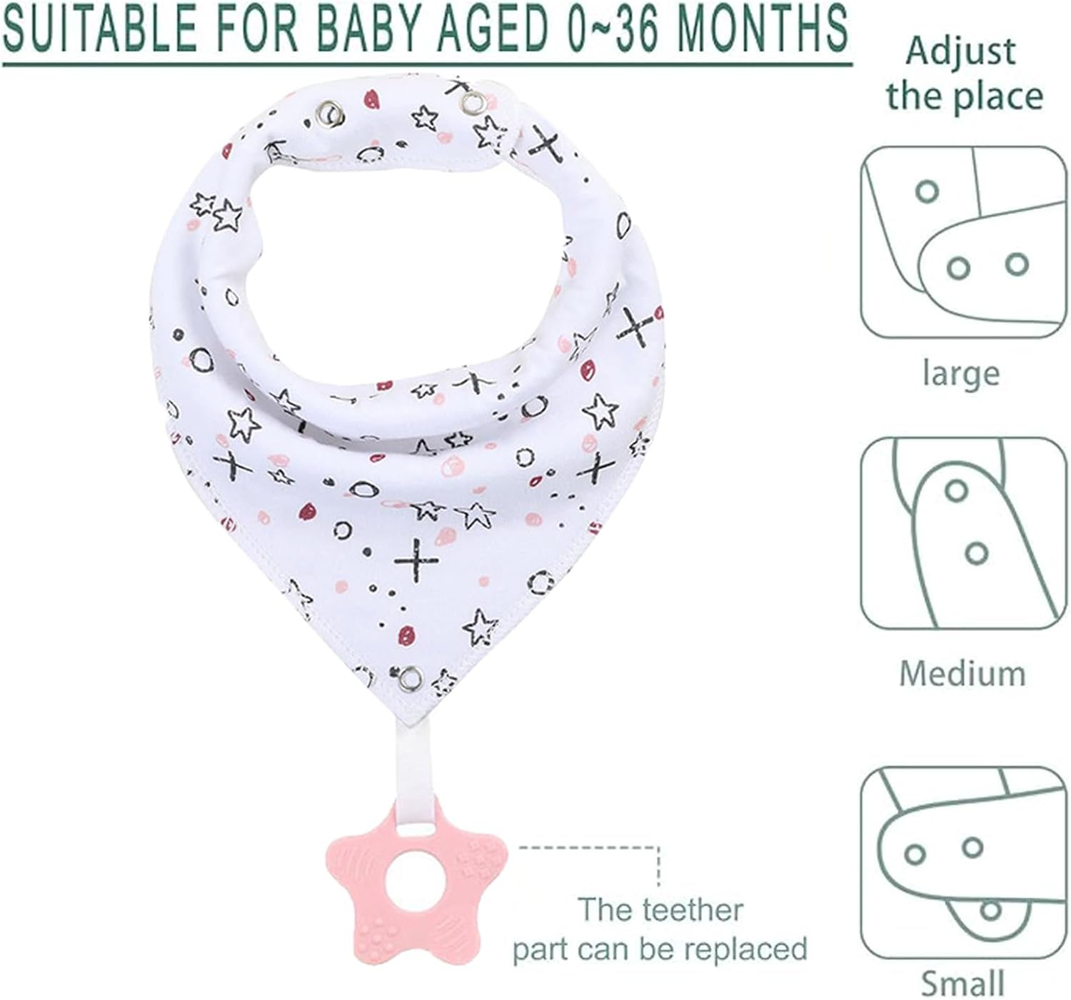 Baby Bandana Drool Bibs 6-Pack and Teething Toys 6-Pack Made with 100% Organic Cotton for Teething and Drooling, Absorbent and Soft Unisex image number 1