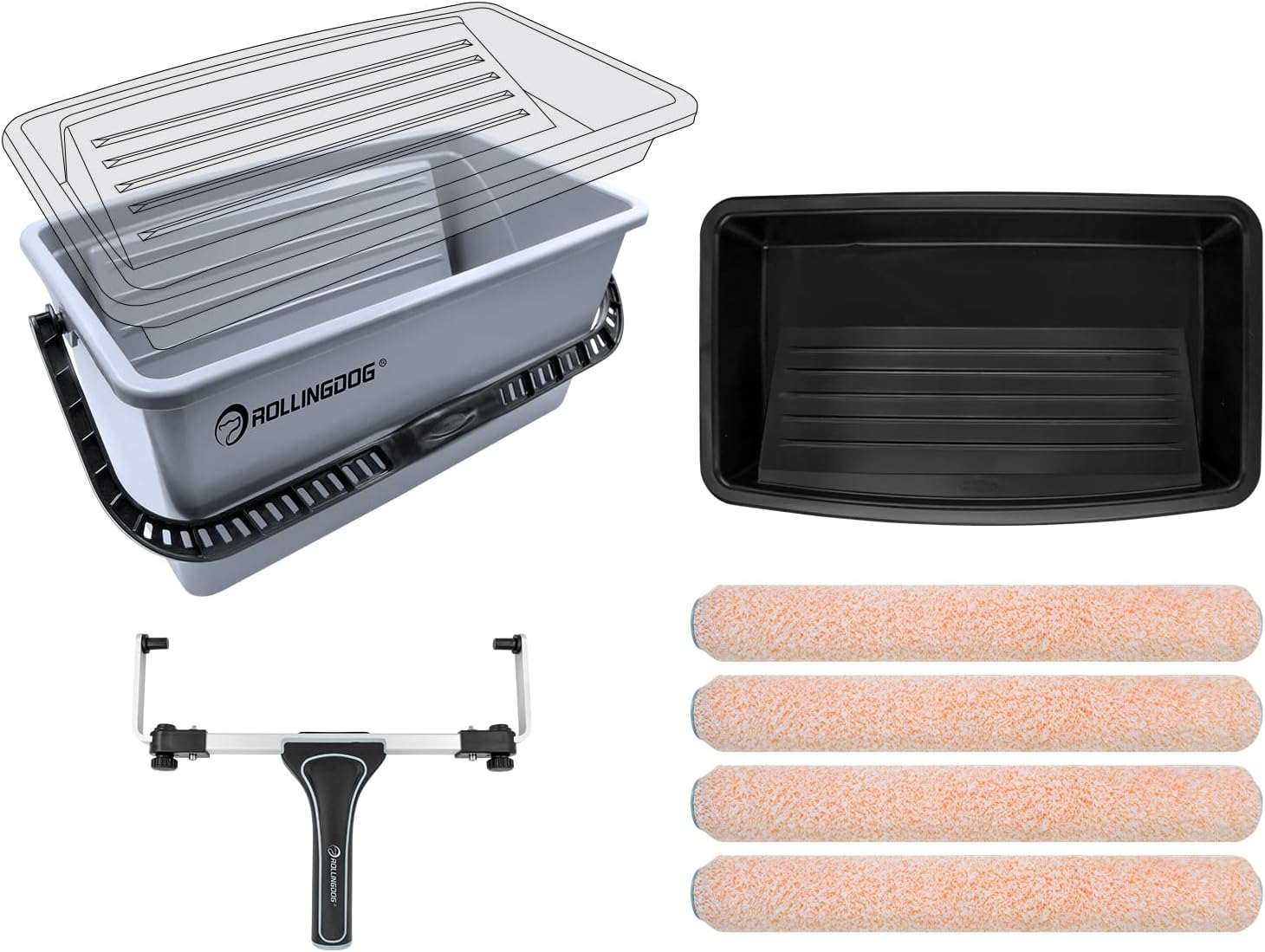 ROLLINGDOG 18 Inch Paint Tray Liners - Exclusively Use with Rollingdog XL Series Paint Roller Kit (Pack of 5)