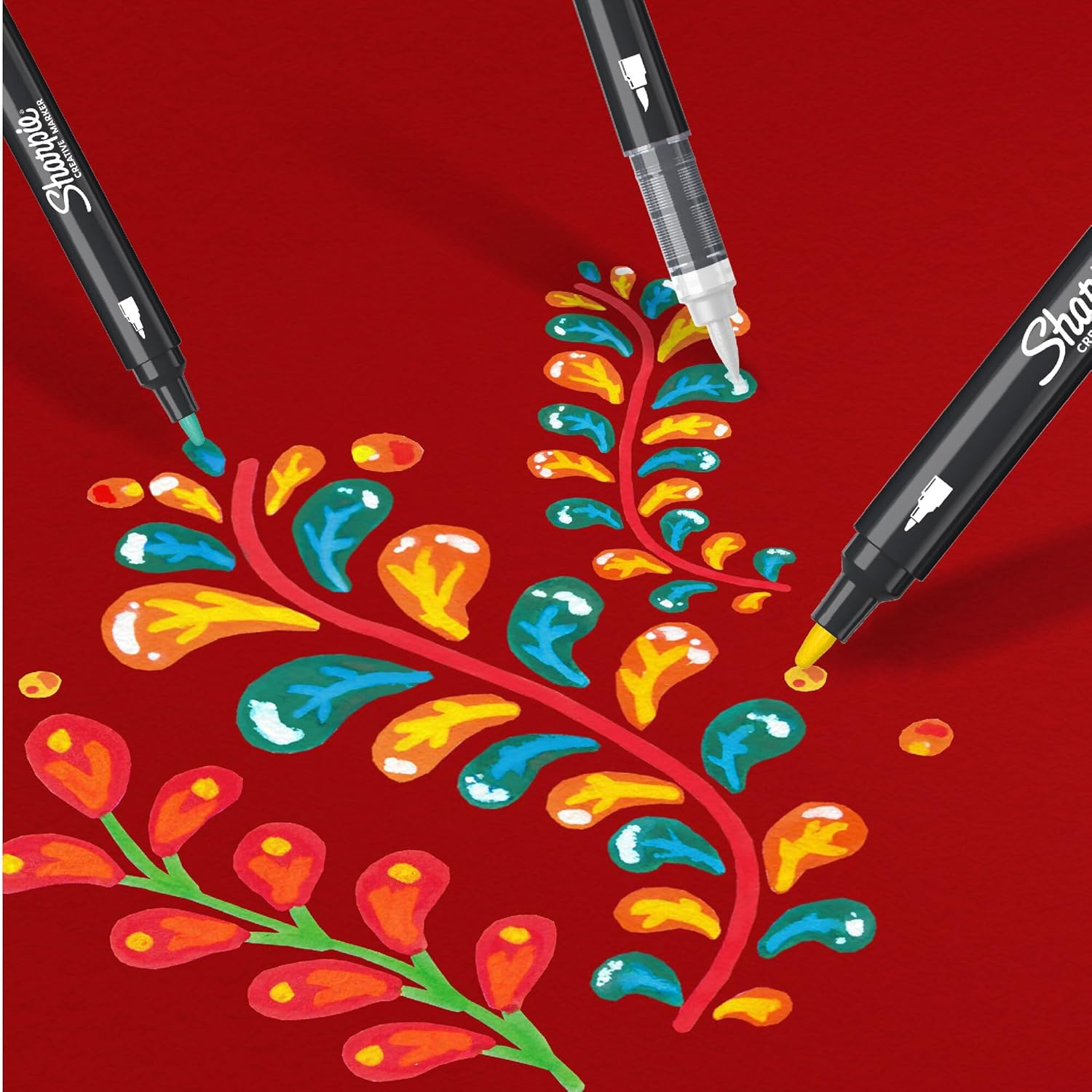 Sharpie 2201182 Creative Brush Tip Acrylic Marker (Pack of 5) image number 3