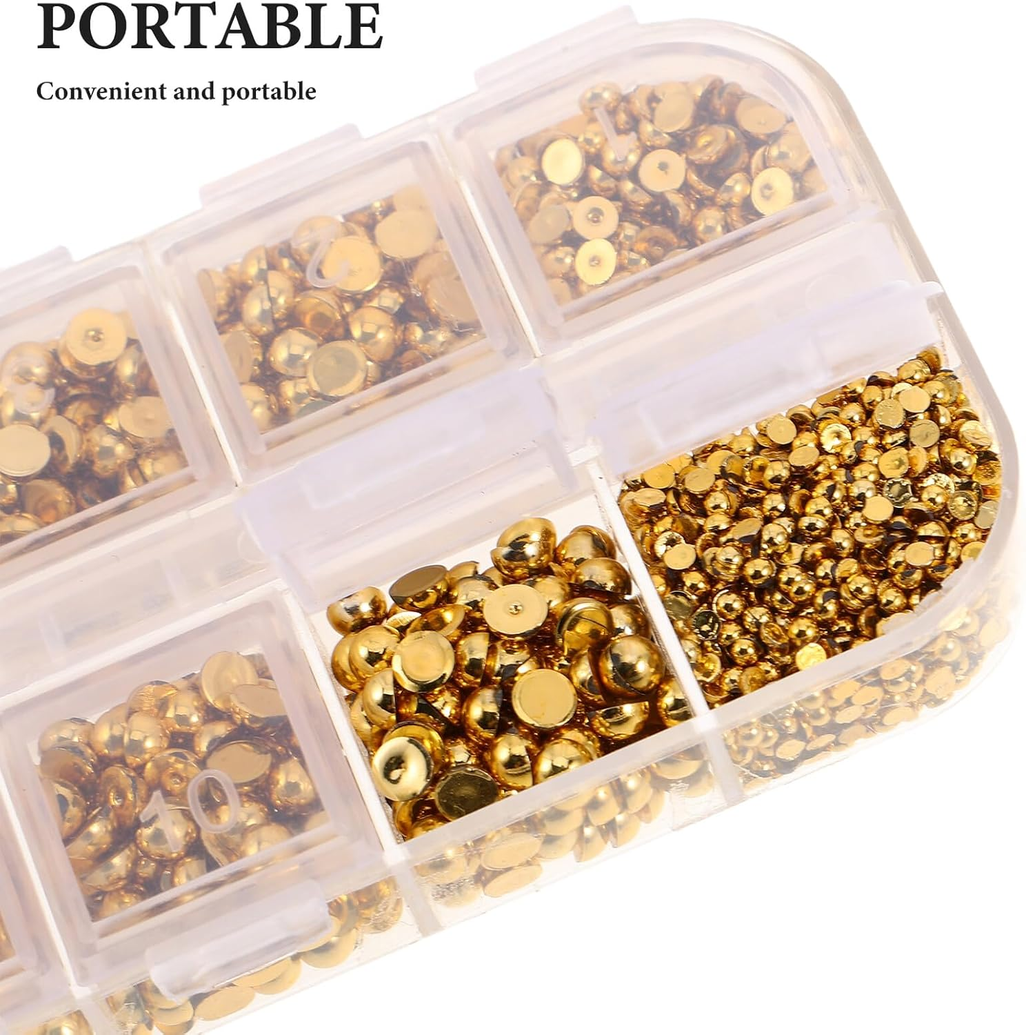 SWETRACE Manicure Rhinestones Kit with Box Nail Bling Faux Pearl Charms Nail Embellishments for DIY Home Salon Use image number 5