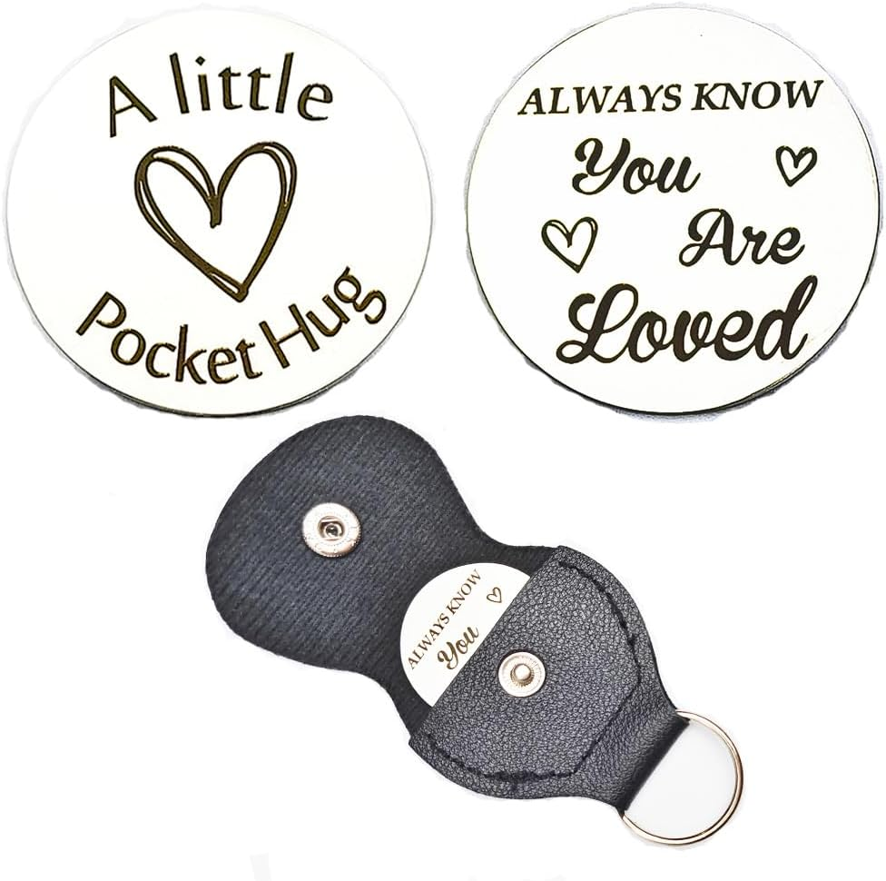 Pocket Hug Token Gift Keychain Christmas Birthday Gifts Long Distance Relationship Hug Tokens Keepsake Stainless Steel Double Sided Pocket Hugs Token Coins