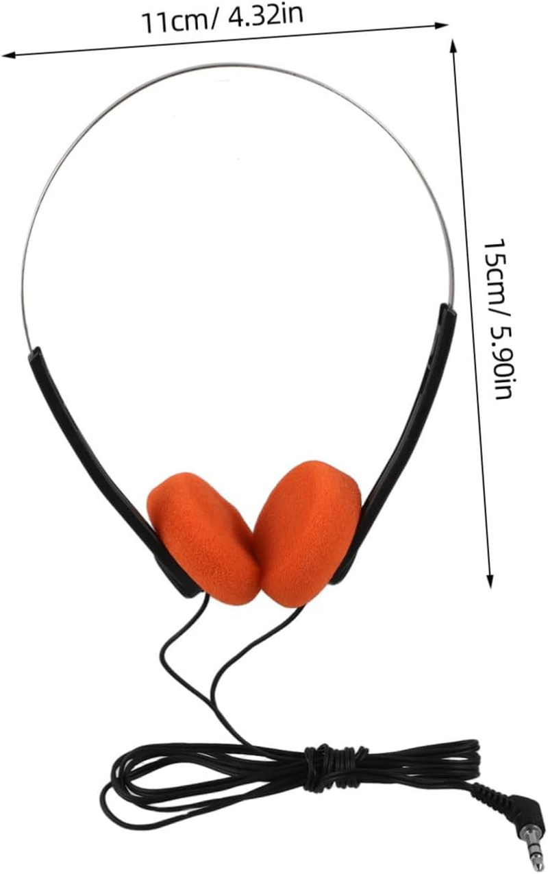 AUTSUPPL Lightweight Adjustable Retro Wired Headphones with Cushioned Small Ear Design for Comfortable Vocals and Versatile Use in Classroom Library Travel and Work
