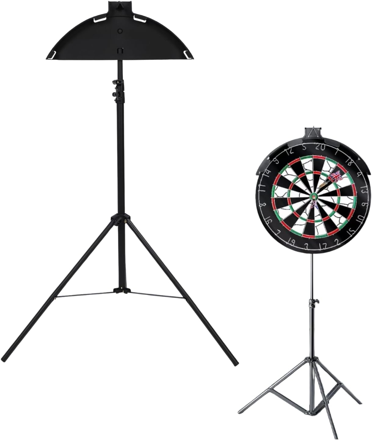 Professional Dartboard Stand, Adjustable Height Tripod Dartboard Holder, Stainless Steel Travel Tripod Board Holder, Stable Design, Easy to Assemble image number 4