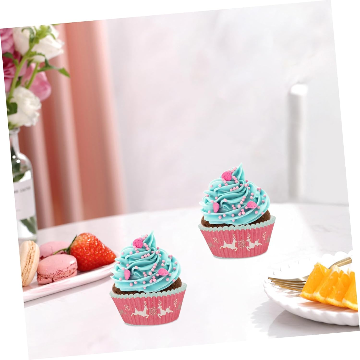 Non-Stick Paper Baking Cups 250Pcs Set Oilproof Cake Liners Heat Proof for Christmas Parties Home Commercial Use image number 3